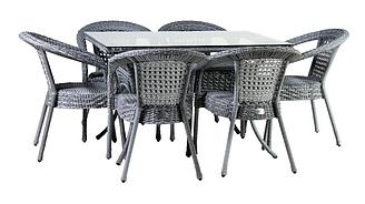 Комплект мебели DECO 6 с прямоугольным столом (серый)