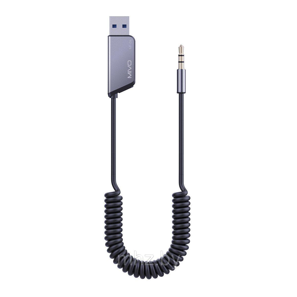 Аудиоприемник Bluetooth 5.3 Mivo MF-04 с разъемом AUX 3.5 мм и USB