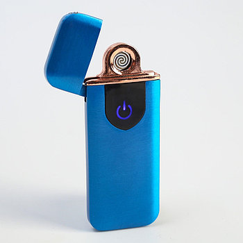 Зажигалка электронная для курения usb, спираль, сенсор, синяя, 7.9×3.1 см