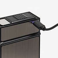 Портсигар на 20 сигарет, с электронной зажигалкой, спираль, 150 мАч, USB, 10×5.6×3.1 см, фото 4
