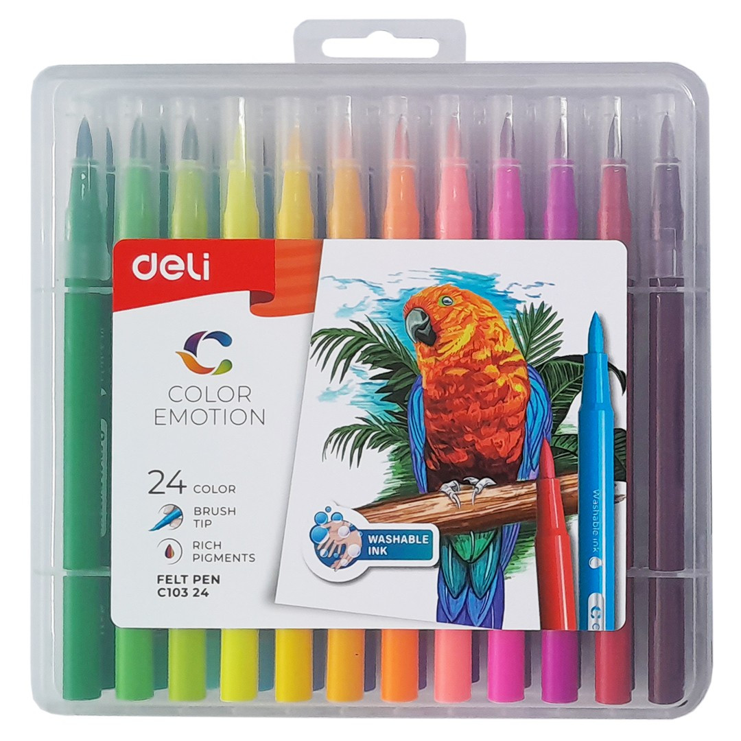 Фломастеры DELI Сolor Emotion 24 цвета в пенале (Цена с НДС)
