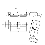 Цилиндровый механизм LOCKSTYLE C30X30KN комплект с ключами, SB (матовое золото), фото 2