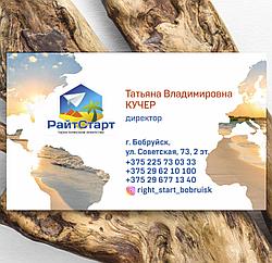 Визитные карточки (визитки) односторонние