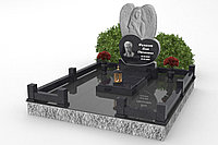 Памятник одиночный в виде сердца с ангелом Л-059