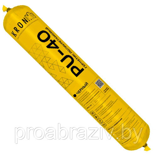 Полиуретановый клей-герметик KRONbuild PU-40 (черный) 600мл RAL9005 (вес 870 грамм)