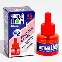 Дополнительный флакон-жидкость от мух и комаров "Чистый дом", без запаха, 45 дней