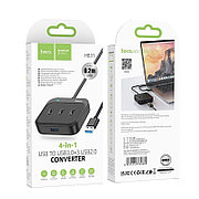 Адаптер HB31 USB-Xaб на 4 USB 0.2 черный Hoco