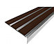 Алюминиевый угловой профиль противоскользящий с тремя резиновыми вставками КОРИЧНЕВЫЕ 98*25мм., 1,0 м., фото 6