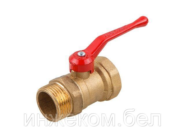 Кран шаровый стандарт. 1/2" нар.-вн. ручка PN1,6 МПа, 11Б27п7, Цветлит (ЦРБ0059)