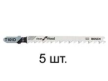 Пилка лобз. по дереву T101D (5 шт.) BOSCH (пропил прямой, тонкий, аккуратный и чистый рез)