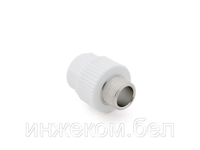 Ниппель ПП комб. нар. 20х3/4", бел. РТП (Муфта с наружной резьбой) (РосТурПласт)