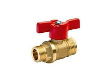 Кран шаровый 1/2" нар. х 3/4" нар. бабочка PN1,6 МПа, 11Б27п7, Цветлит (ZW10069)