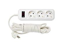 Удлинитель бытовой 3,5м (3 роз., 2.5кВт, с/з, ПВС 3х0,75) Bylectrica (со встроенным ограничителем тока)