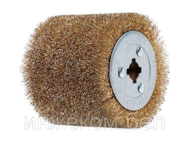 Щетка стальная с латунным покрытием 100х120 мм 0,3 мм WORTEX для WS 1012 S (диаметр 120 мм, ширина 100 мм,