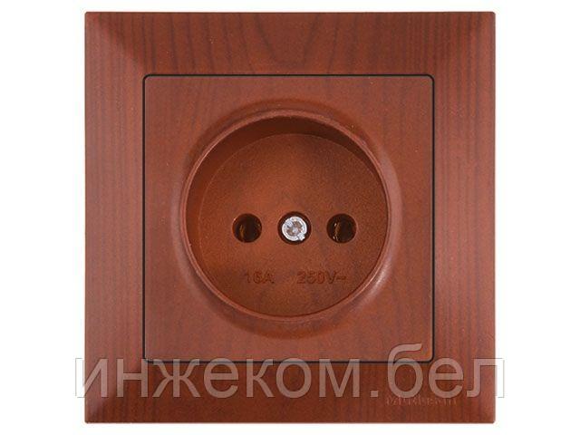 Розетка 1-ая (скрытая, б/з) вишня, DARIA, MUTLUSAN (10 A, 250 V, IP 20)