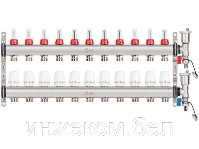 Коллекторная группа AVE136, 11 вых. AV Engineering (PRO серия Для теплого пола и водоснабжения)