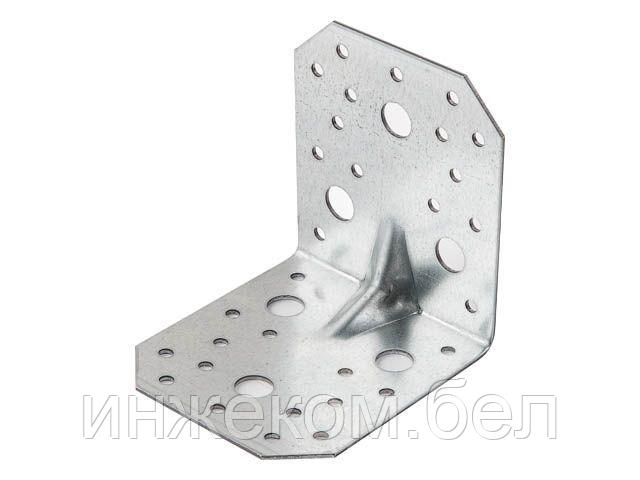 Уголок крепежный усиленный 90х100х100 мм С 2.0 мм белый цинк STARFIX
