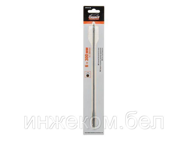 Сверло по дереву перьевое ф 6х300мм удлиненное GEPARD (GP0416-06) (Impact, перовое)