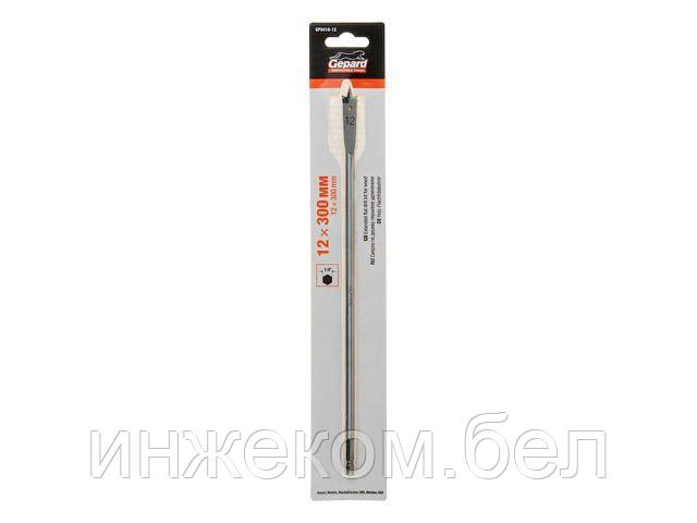 Сверло по дереву перьевое ф12х300мм удлиненное GEPARD (GP0416-12) (Impact, перовое)