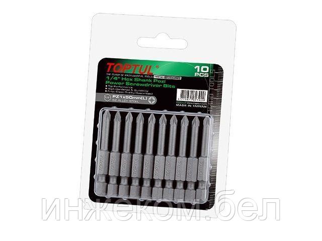 Насадка крестообразная PZ3 50мм 10 шт блистер TOPTUL