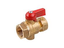 Кран шаровый 1/2" под манометр, PN1,6 МПа, 11Б27п11, ручка-флажок, Цветлит (ZW10024)