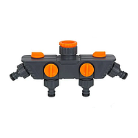 Разветвитель 4-х канальный с кранами, GREENPUMP YM5010