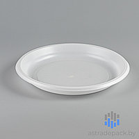 Тарелка пластиковая Д-165 мм белая (упаковка - 100 шт.)