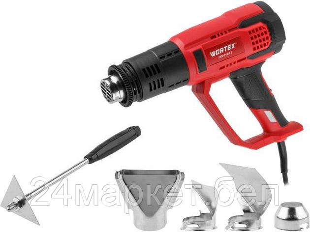 Термовоздуходувка WORTEX HG 6124 T в кор. + набор сопл 2000 Вт, 2 режима., 60-600 °С (плавн. рег., 300, 500, фото 2