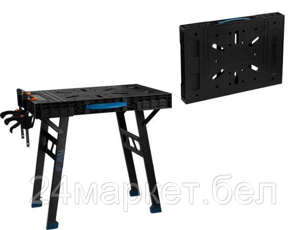 Верстак складной BULL WB 4585 в кор. 455 кг, 852x608x790 мм, переносной, 2 струбцины (Быстроскладная, фото 2