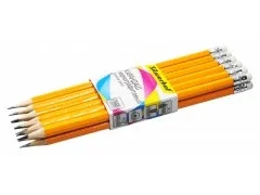 Карандаш чернографит. Silwerhof BASIC 120636-00 HB шестигран. грифель 2мм ластик корпус желтый