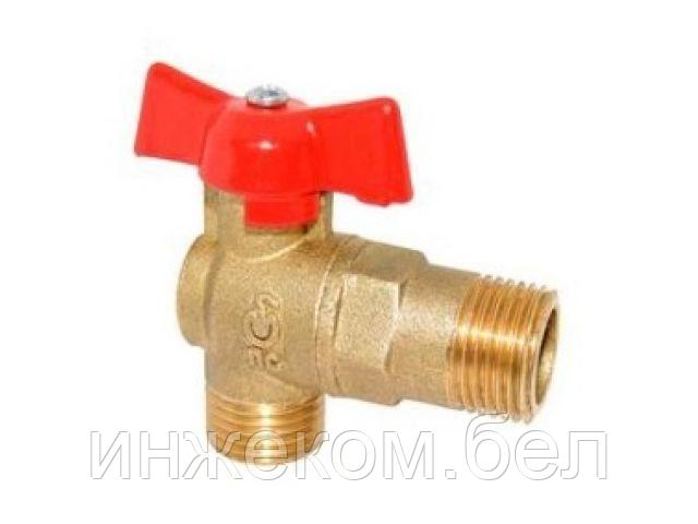 Кран шаровый угловой 1/2" х 1/2" для стир. машины PN1,6 МПа, 11Б27п17, Цветлит (ZW10137)