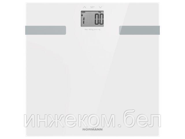 Весы напольные ASB-474 NORMANN (180 кг, стекло 6 мм, дисплей 50х35 мм, изм-ние уровня воды,жира, мышечной