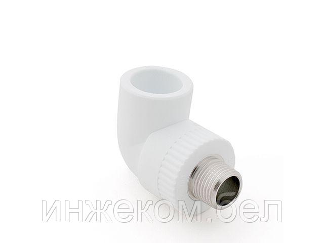 Колено ПП комб. нар. 20х3/4", бел. РТП (Угольник) (РосТурПласт)