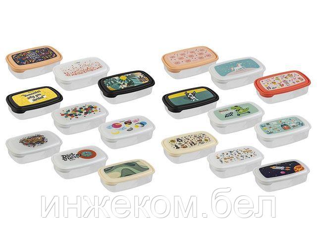 Контейнер пласт. прямоуг. 1 л, с крышкой, Stilo Deco, DRINA (210х135х50 мм, цвета в ассортименте)