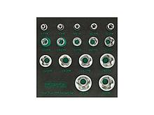 Набор головок 1/4", 3/8", 1/2" 6EPR-32EPR 16предм. TOPTUL (GABF1601)