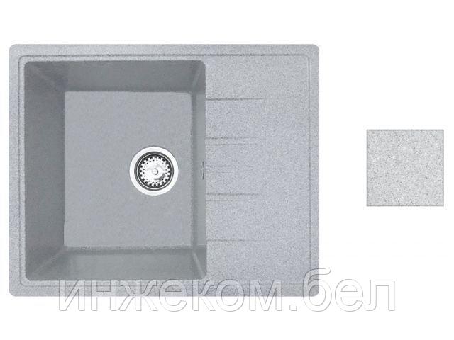 Мойка кухонная из искусственного камня PLATINUM серый 570х465 мм, AV Engineering