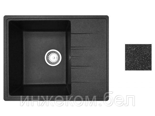 Мойка кухонная из искусственного камня PLATINUM черный 570х465 мм, AV Engineering