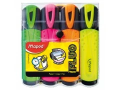 Набор текстовыделителей FLUO PEP S CLASSIC, пишущий узел 1-5мм, 4 цв., (Maped), арт. 742547