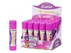 Клей-карандаш Crown "Indicator", 15г, с цветным индикатором, ПВП CG-15M