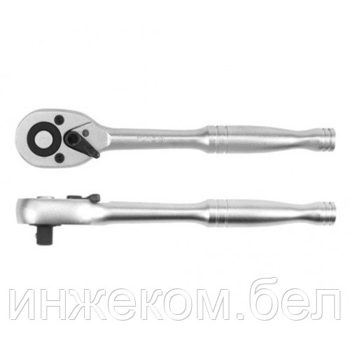 Ключ трещоточный для головок 1/4" 72T с металлической ручкой CrV "Yato"