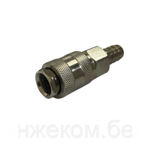 Быстроразъем пневматический с обратным клапаном, "елочка" 6мм "H-D"