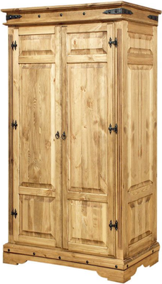 Фабричный шкаф для одежды из натурального дерева Викинг цвет "мед", искусственное старение.