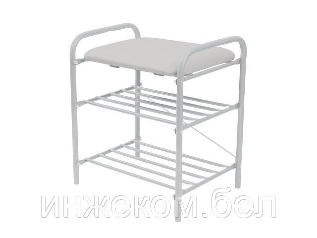 Банкетка для обуви, 500х330х440 мм, серый матовый, NIKA