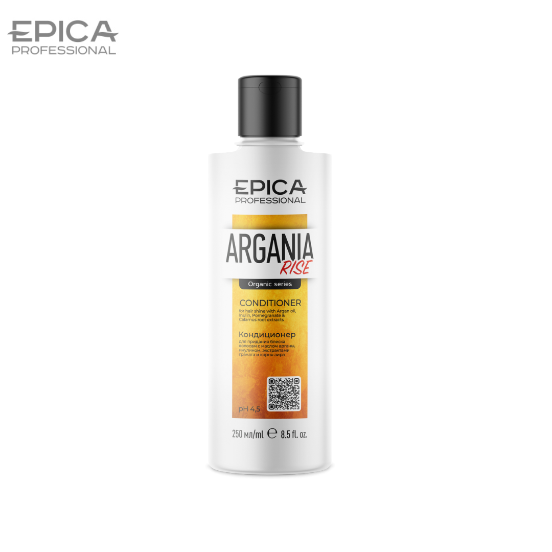 Кондиционер для блеска волос Epica Professional ARGANIA RISE Organic 250мл