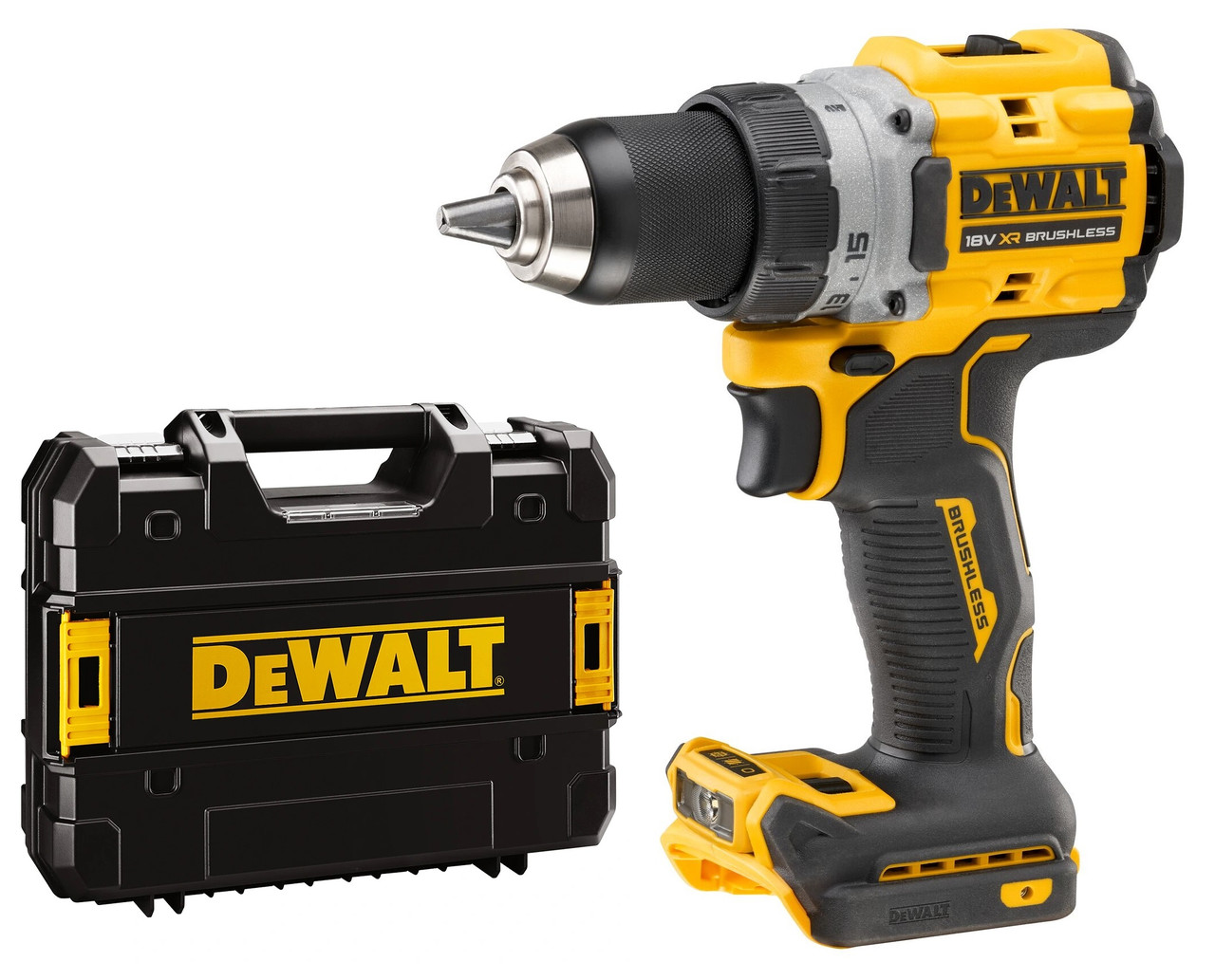 Дрель-шуруповерт бесщеточная DeWalt DCD800NT (18 В, 90 Нм, без АКБ, кейс T-Stak)