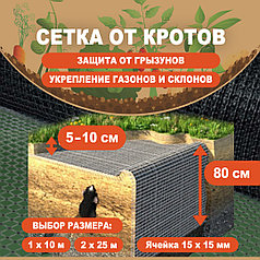 Сетка от кротов  2х25м, ячейка 15х15мм LIHTAR