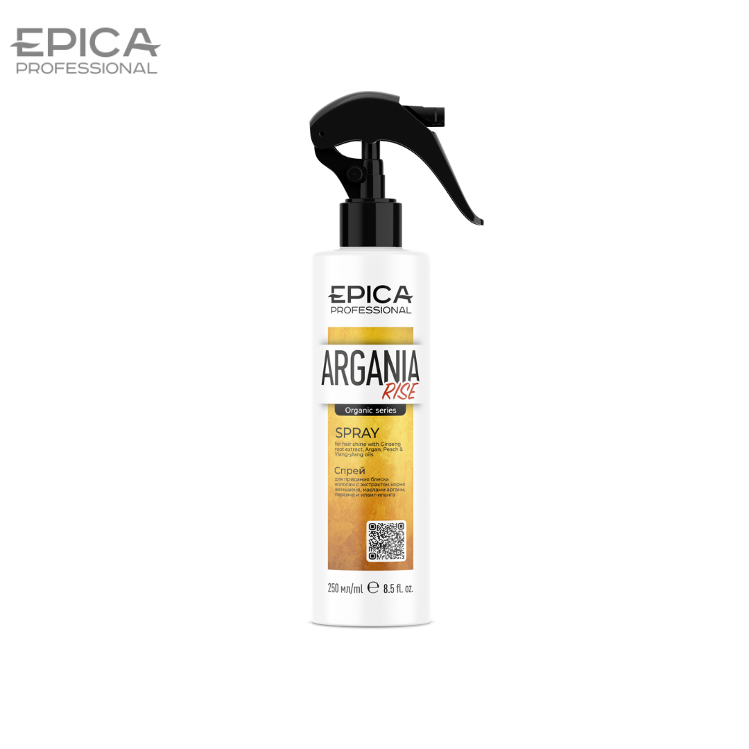 Спрей для блеска волос Epica Professional ARGANIA RISE Organic 250мл
