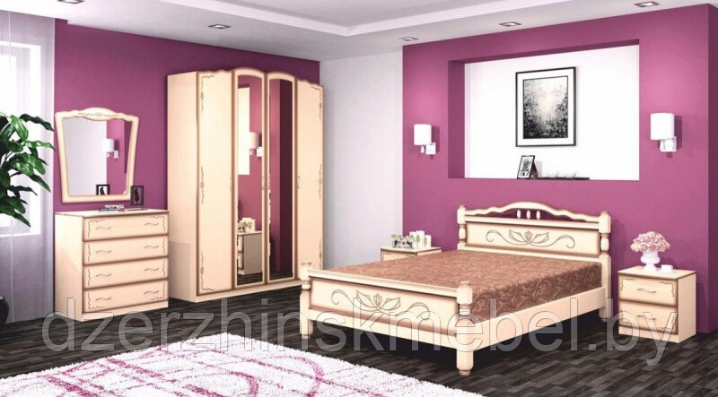 Спальный гарнитур Виктория дуб молочный