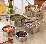 Набор контейнеров для еды металлические с крышкой Protect fresh box (10,12,14,16,18см), фото 3
