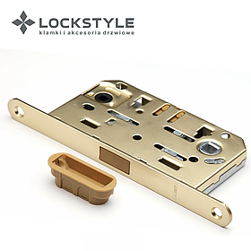 Механизм дверной врезной магнитный LOCKSTYLE М410B комплект с ответной планкой ВВ (матовое золото)